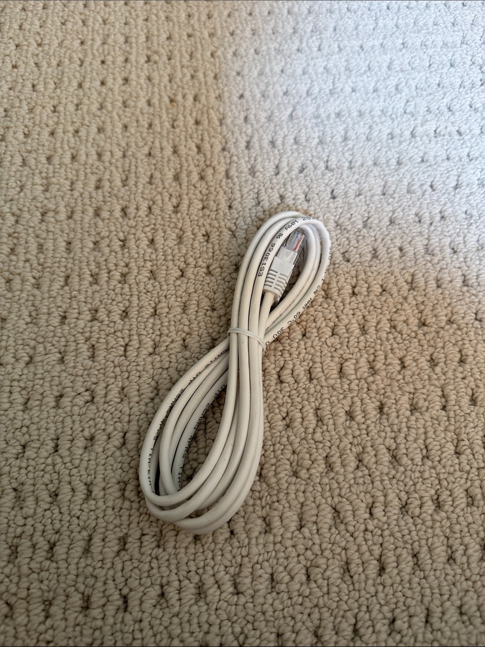 White RJ45 Ethernet Patch Cable - Clear Connector